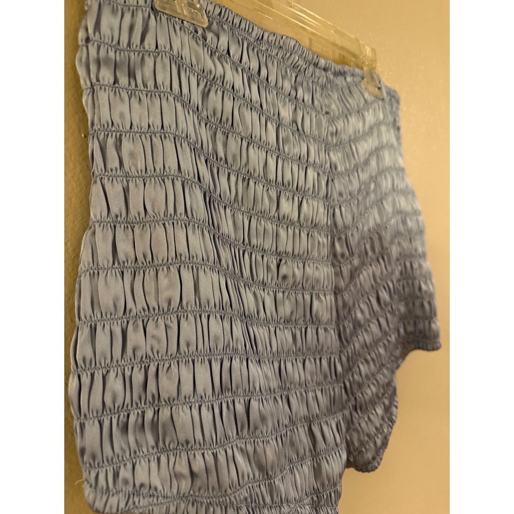 Intimately Free People Light Blue Smocked Satin Bloomers High Waist Shorts L - Picture 5 of 6